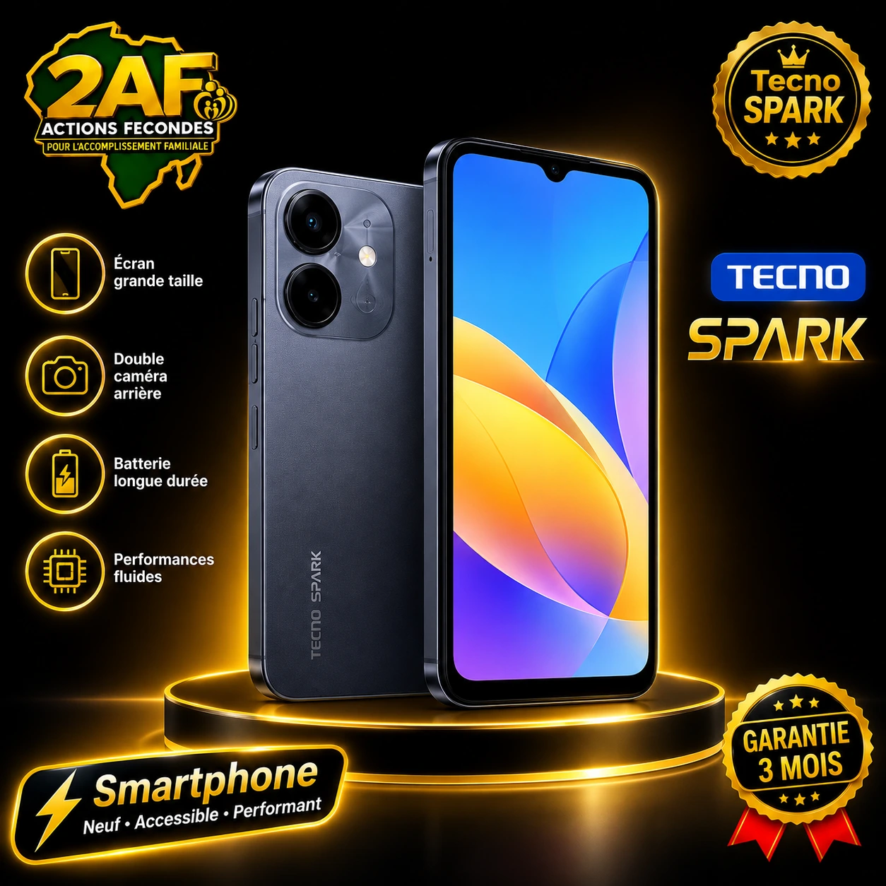 Tecno Spark (Neuf, entrée de gamme)